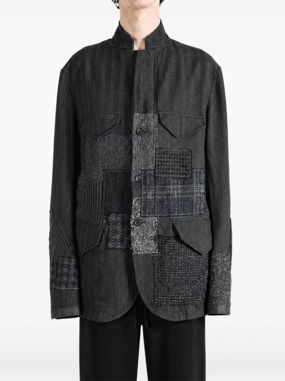 Junya Watanabe MAN Jack met krijtstreep en patchwork Grijs