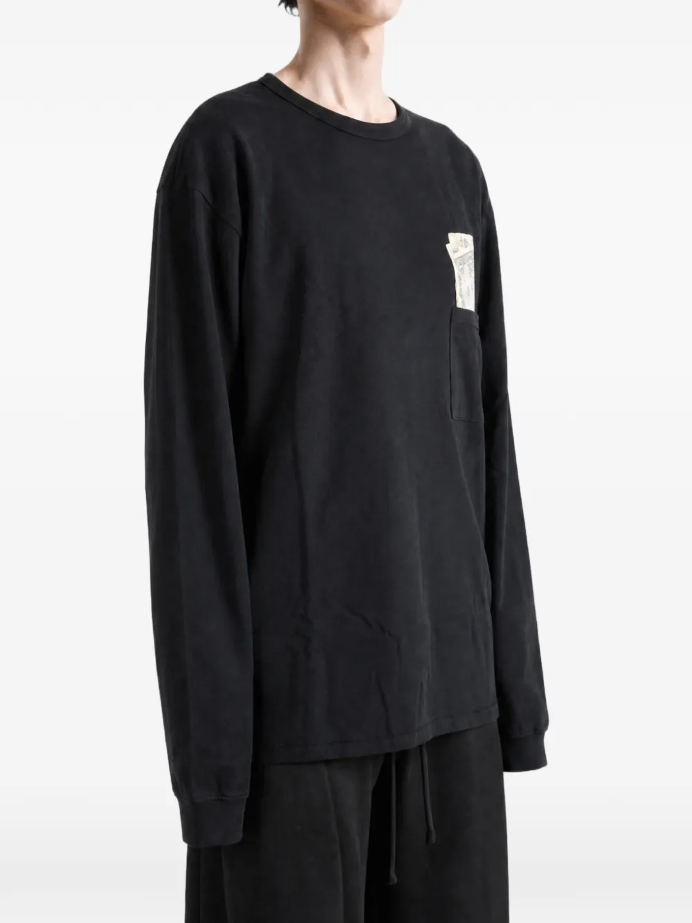 ERL Money T-shirt met lange mouwen Zwart