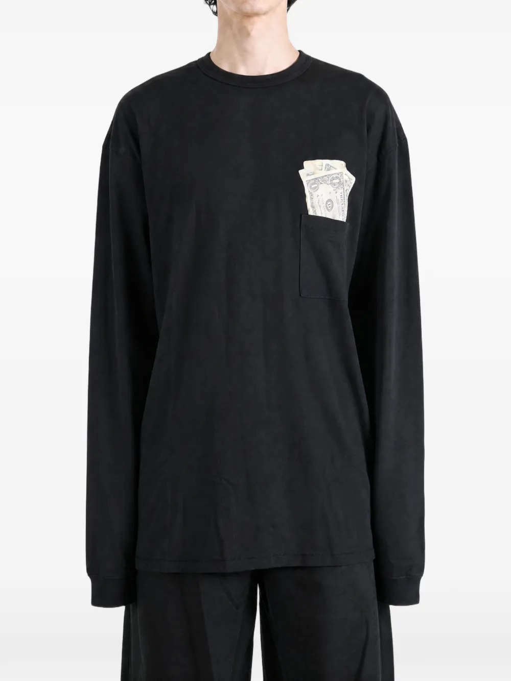 ERL Money T-shirt met lange mouwen Zwart