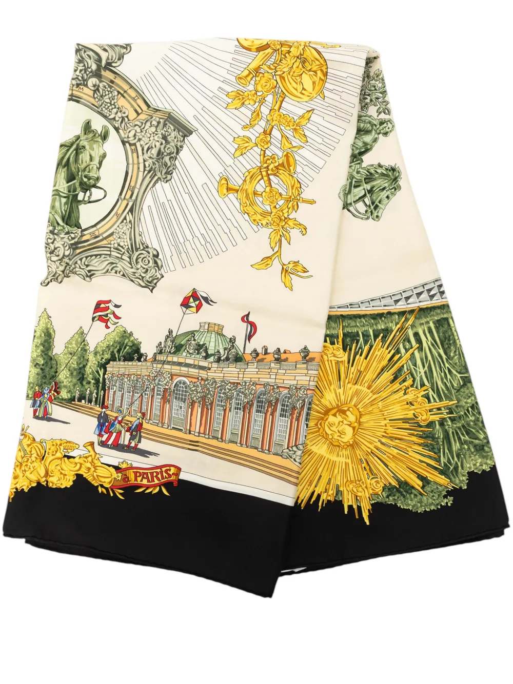 Hermès Pre-Owned 1990-2010 Sanssoucy Silk Scarf 90 scarves - Nero