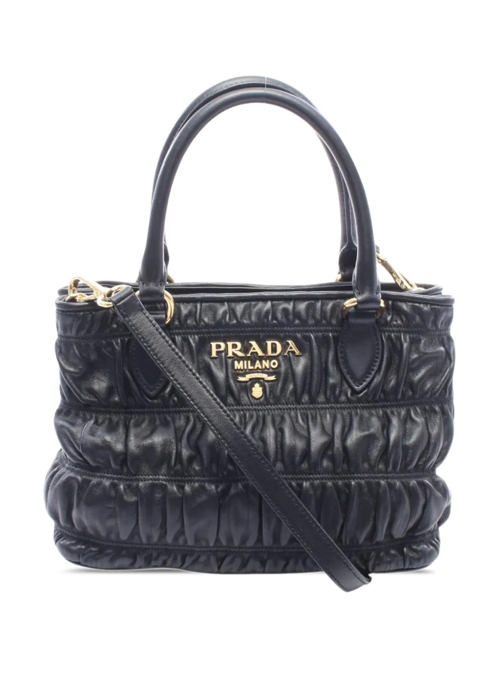 Prada Pre-Owned 2015-2026 Nappa Gaufre satchel - Nero