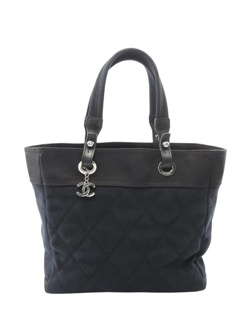 CHANEL Pre-Owned 2009-2010 Medium Quilted Canvas Paris Biarritz tote bag - Nero
