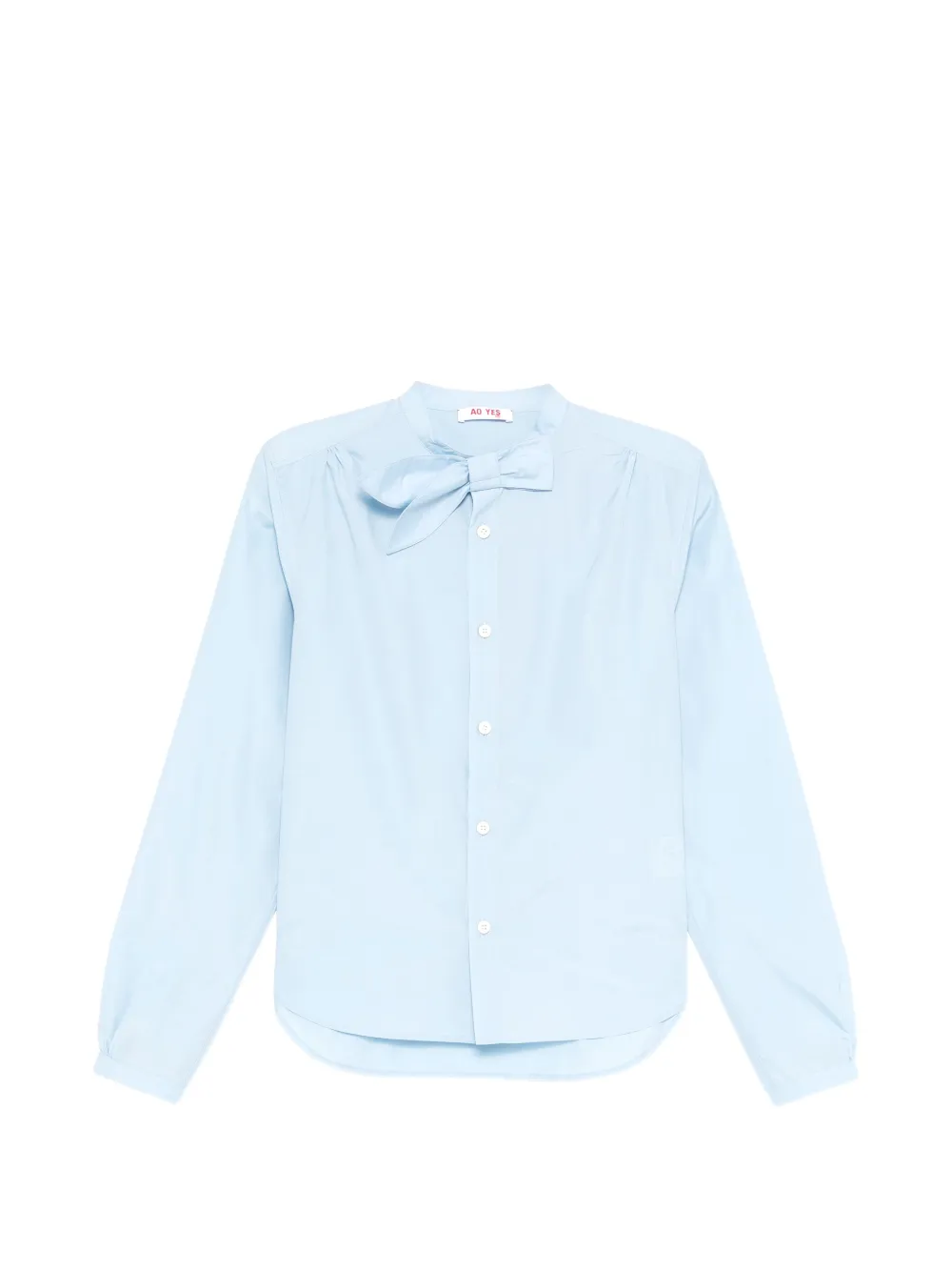 AO YES bow-detail long-sleeve shirt - Blau