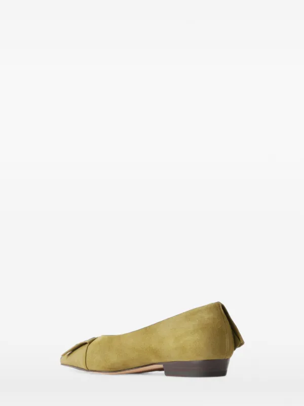 JW Anderson Ruffled Pointed-toe Flat Pumps in Green
