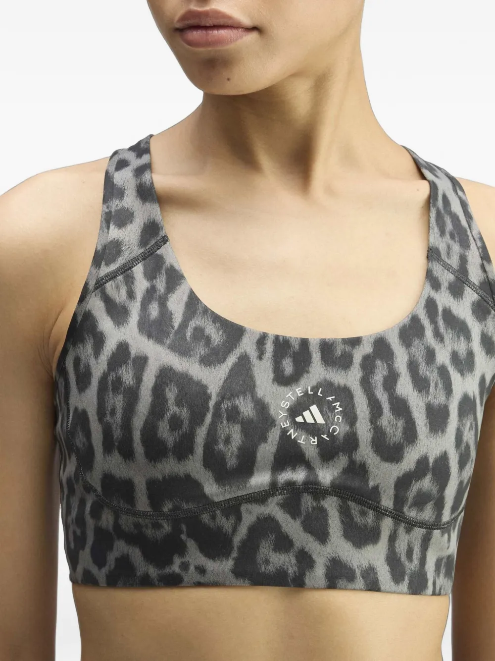 adidas by Stella McCartney Sport-bh met luipaardprint Grijs