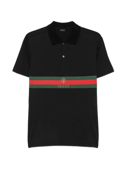 Gucci Web-stripe logo-print polo shirt