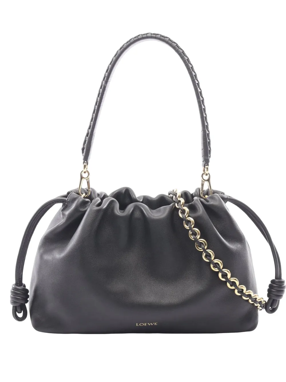 Loewe Pre-Owned 2010-2026 Medium Mellow Nappa Lambskin Flamenco Purse satchel - Nero