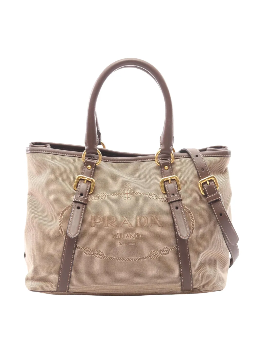 Prada Pre-Owned 2013-2026 Canvas Canapa Logo satchel - Toni neutri