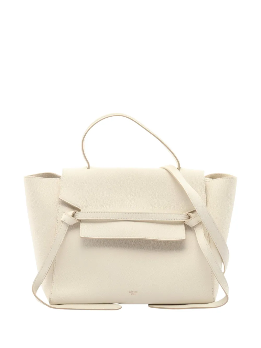 Celine Pre-Owned 2010-2026 Mini Grained Calfskin Belt Bag satchel - Bianco