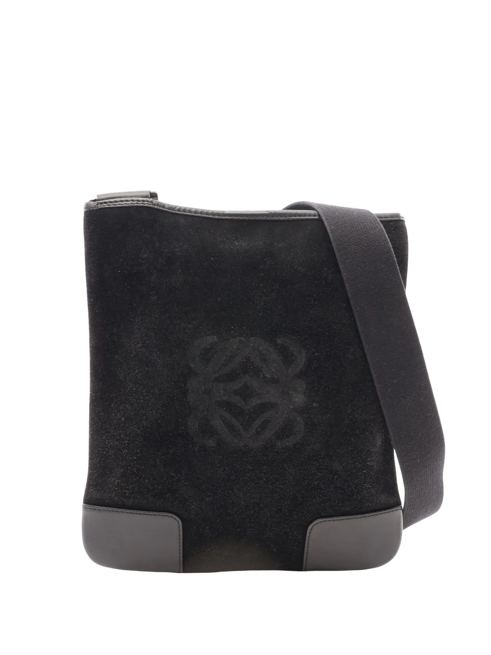 Loewe Pre-Owned 2000-2026 Suede Anagram crossbody bag - Nero