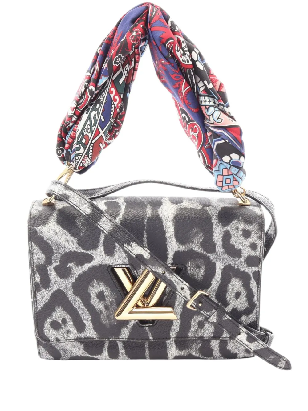 Louis Vuitton Pre-Owned 2016 Leopard Print Coated Canvas Twist MM satchel - Nero