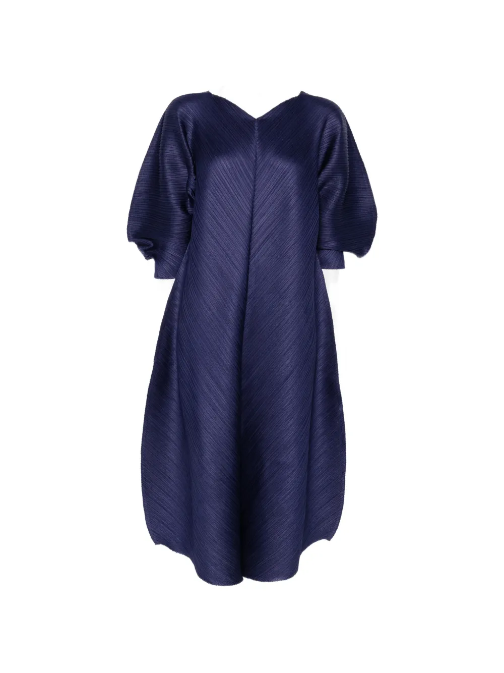 Pleats Please Issey Miyake pleated puff-sleeve midi dress