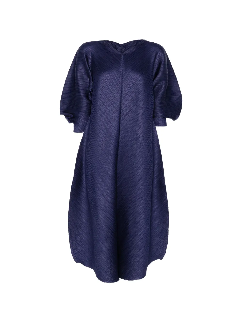 Pleats Please Issey Miyake pleated puff-sleeve midi dress