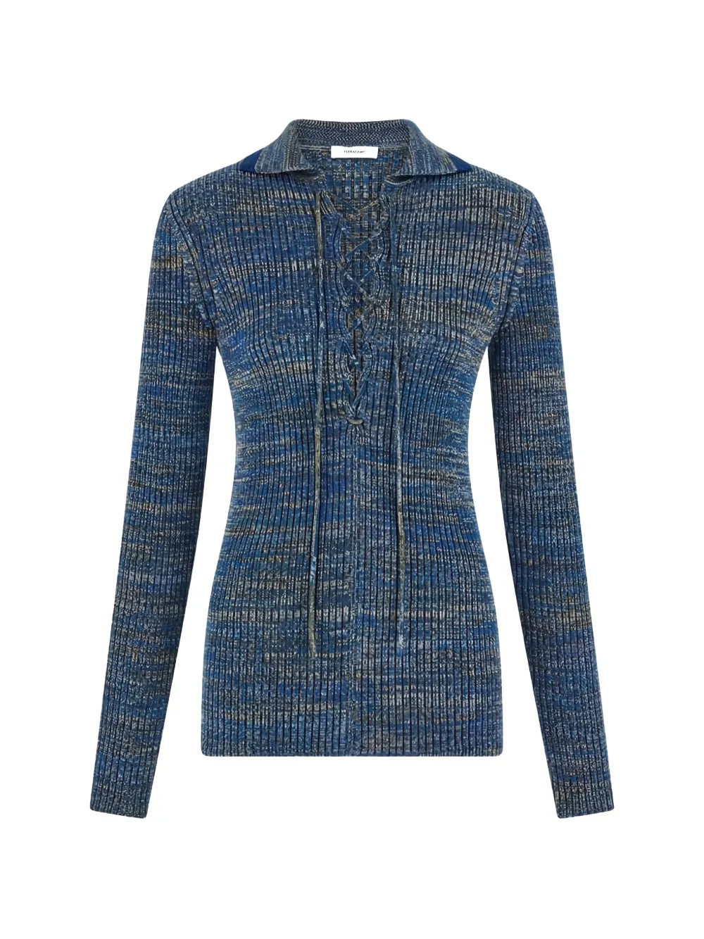 Ferragamo lace-up ribbed-knit sweater