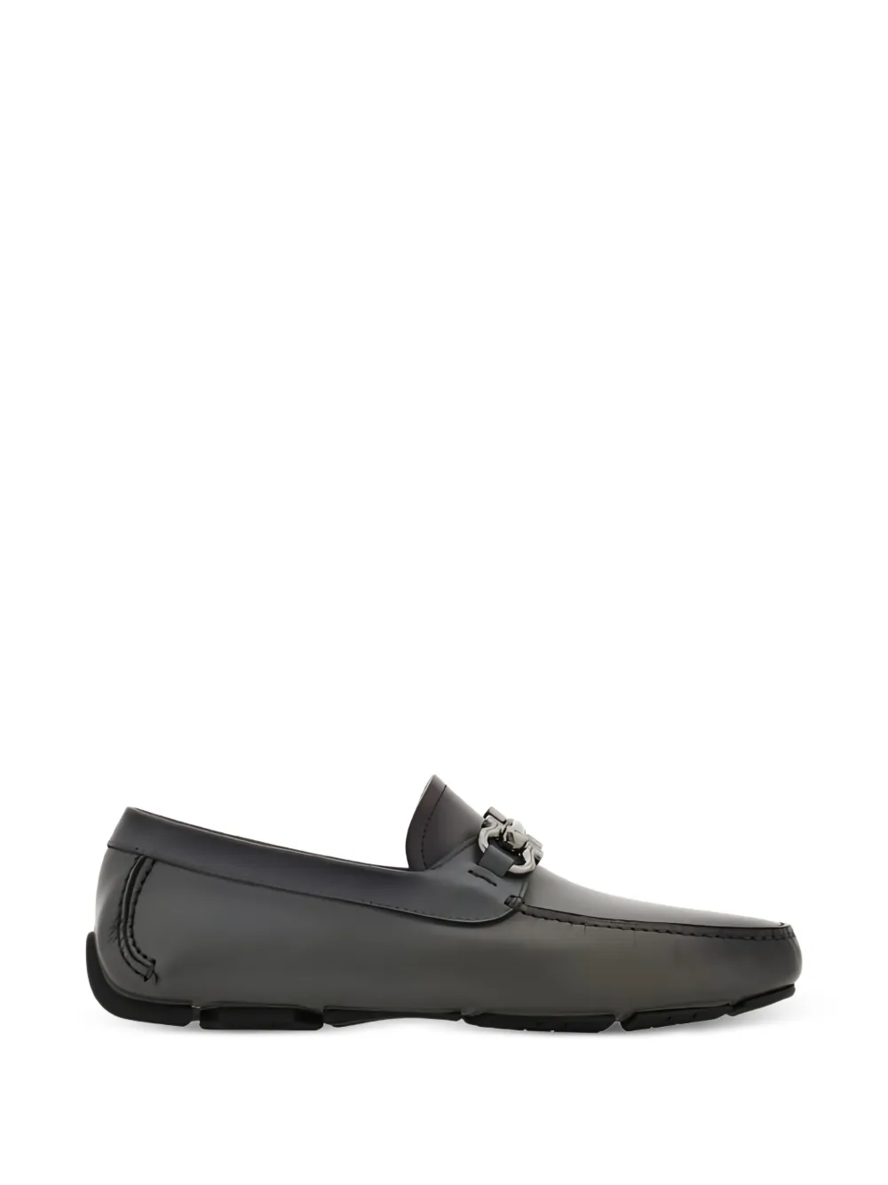 Ferragamo Gancini-bit leather loafers - Grey