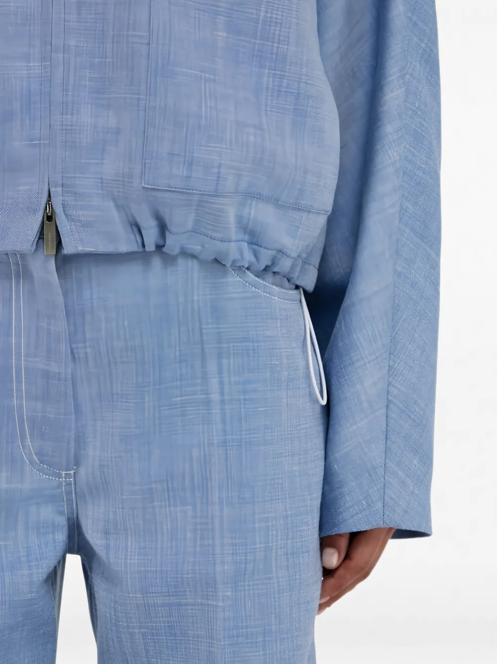 Ferragamo Jack met opgestikte zak en trekkoord bij de zoom Blauw