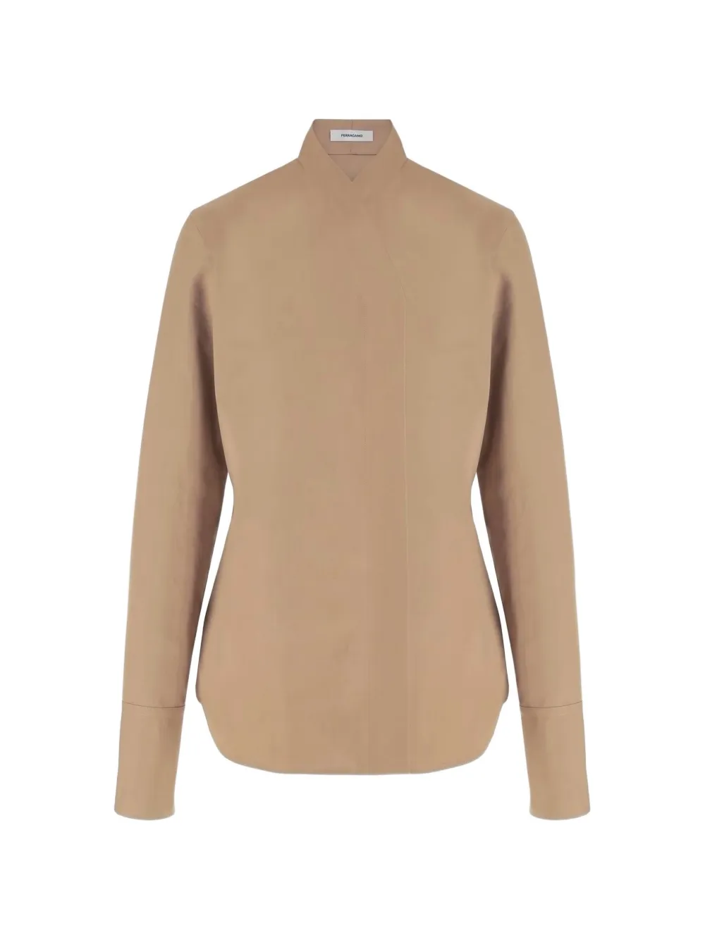 Ferragamo high-collar fitted shirt - Nude