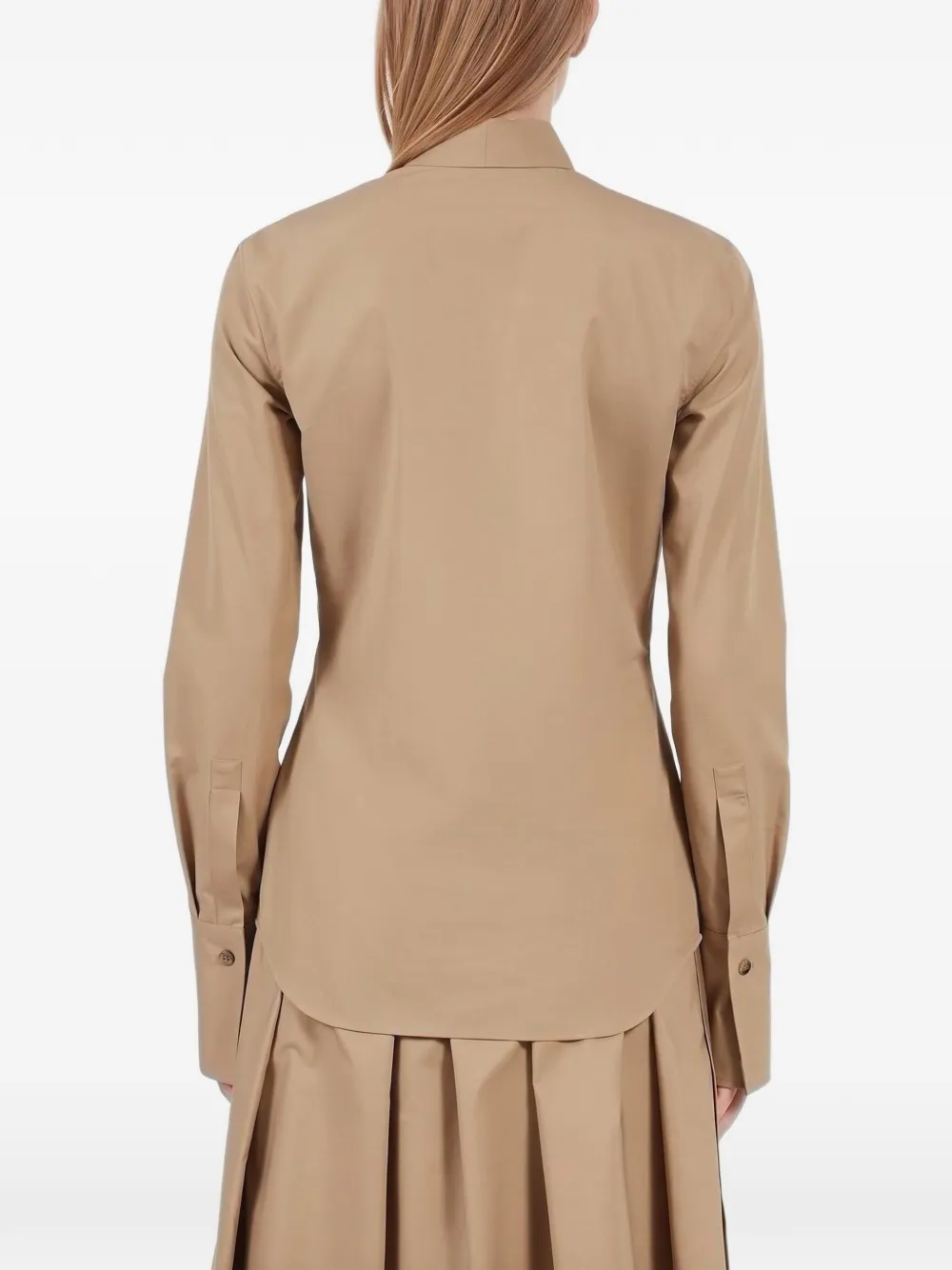 Ferragamo high-collar fitted shirt Beige