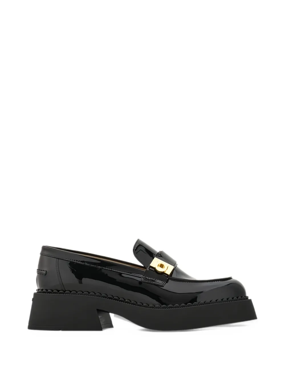 Ferragamo Gancini patent-leather loafers - Black