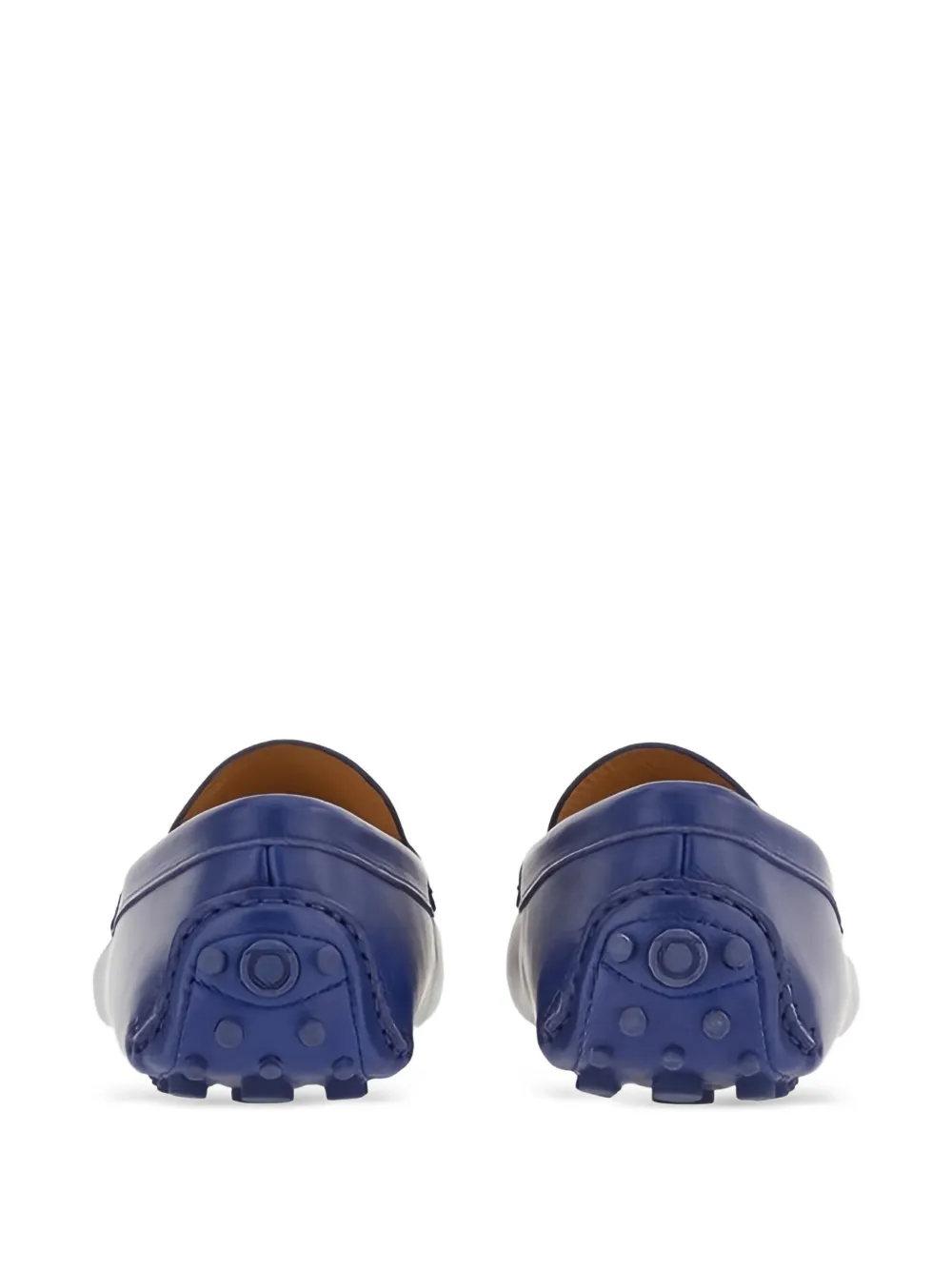 Ferragamo leather moccasin-toe loafers Blauw