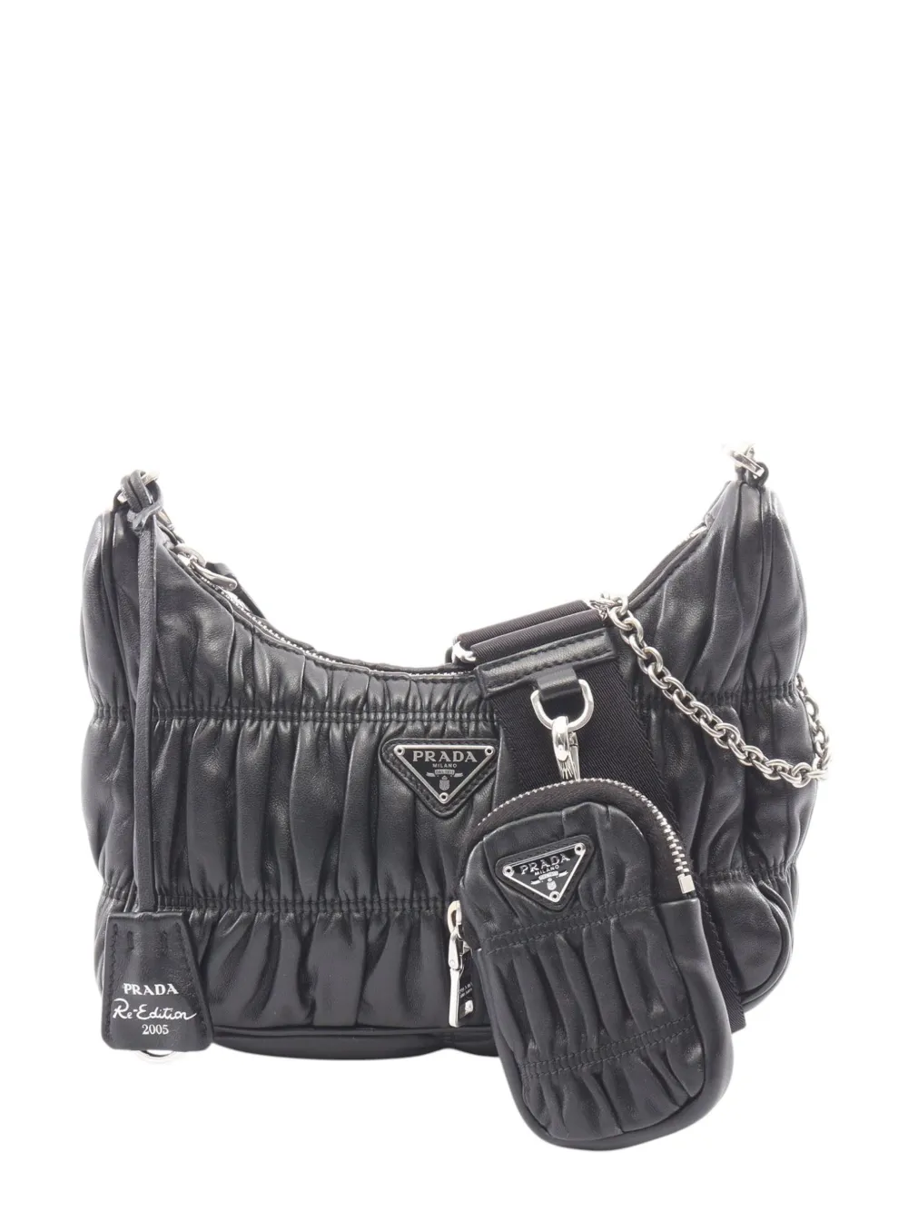 Prada Pre-Owned 2019-2026 Nappa Gaufre Re-Edition 2005 satchel - Nero
