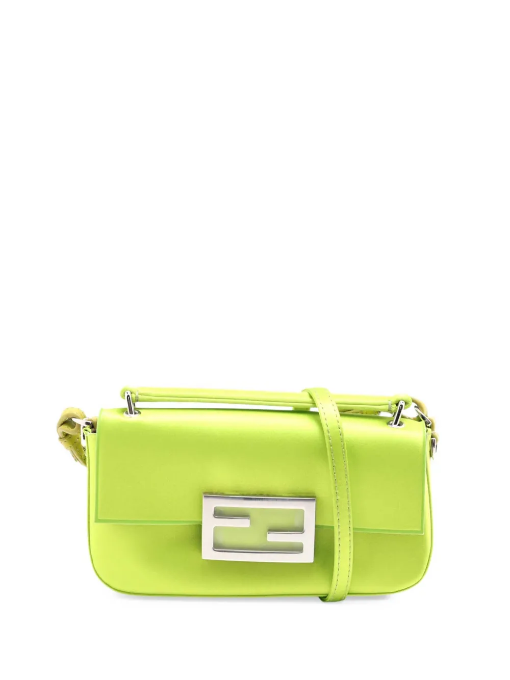 Fendi Pre-Owned 2010-2026 Silk Baguette Phone Pouch satchel - Verde