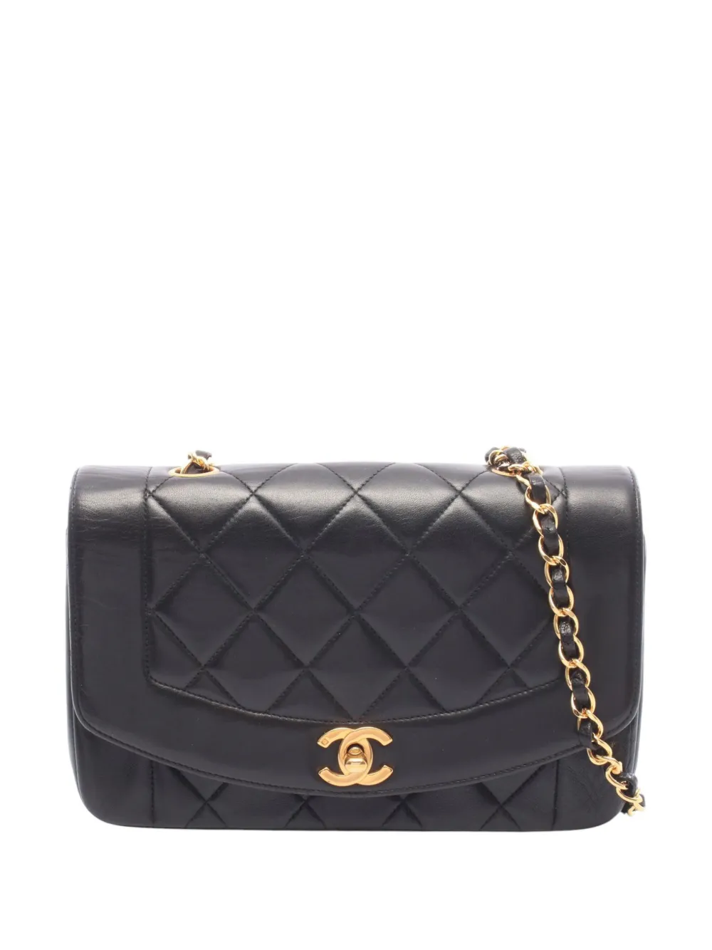 CHANEL Pre-Owned 1994-1996 Small Quilted Lambskin Diana Single Flap shoulder bag - Nero