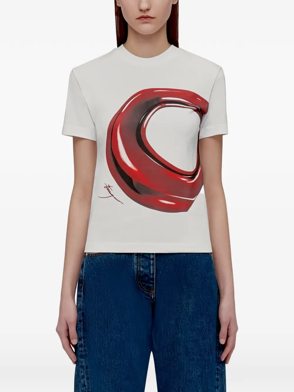 Ferragamo T-shirt met grafische print Wit