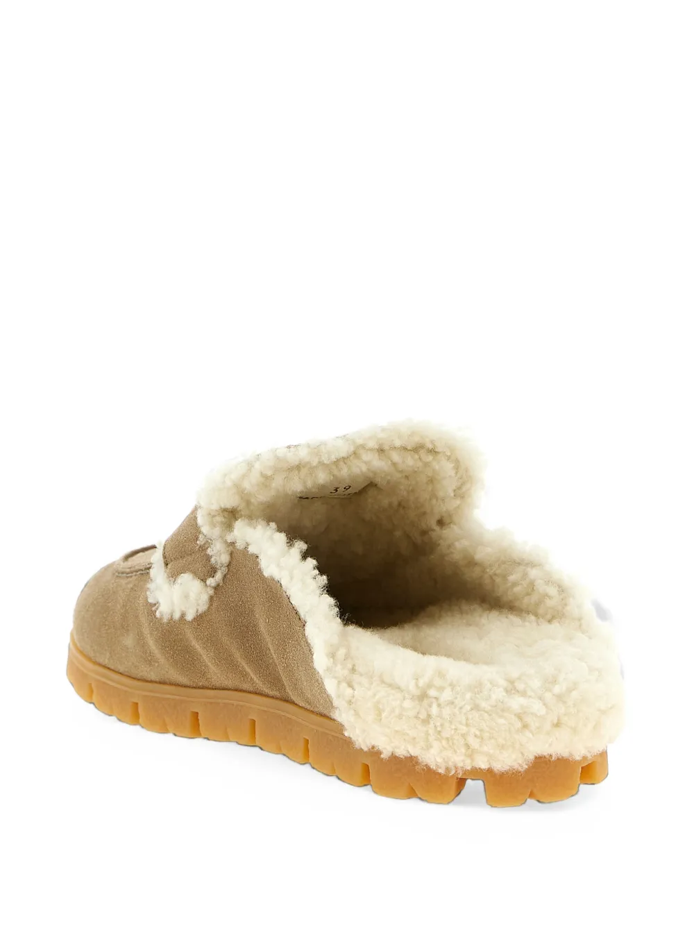 Prada suede and shearling mules Beige