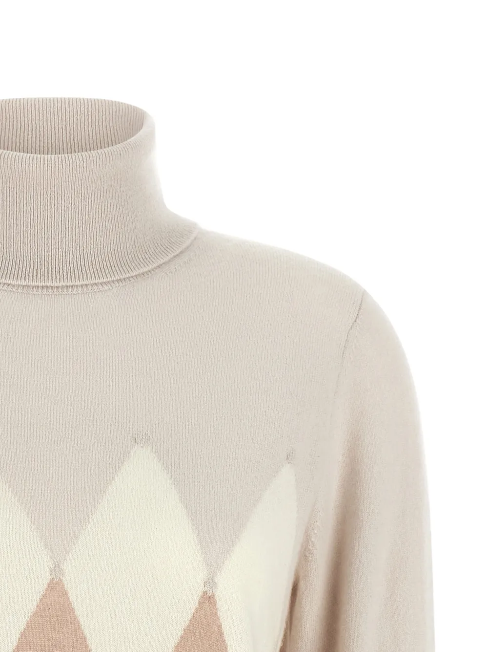 Ballantyne Intarsia gebreide trui Beige