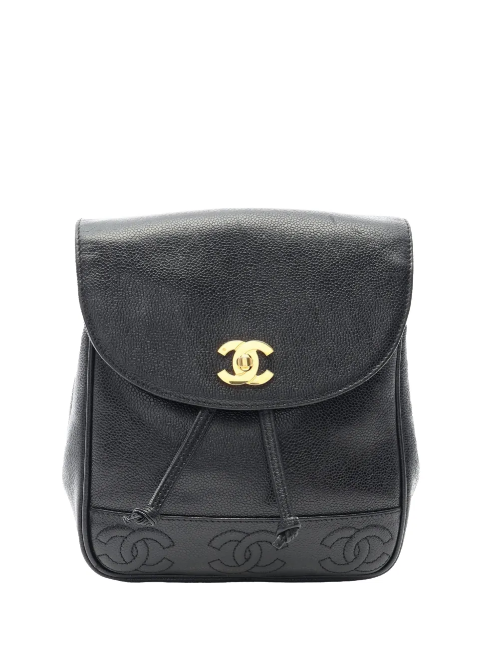 CHANEL Pre-Owned 1994-1996 Caviar Triple CC backpack - Black