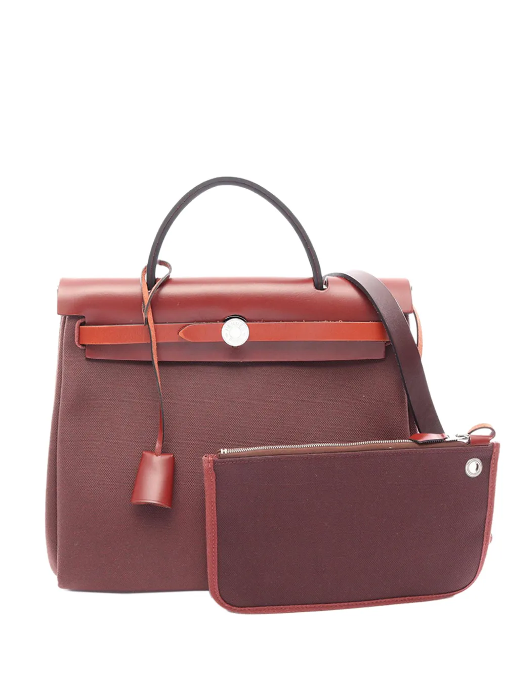 Hermès Pre-Owned 2020 Military Toile and Vache Hunter Herbag Zip 31 satchel - Rosso