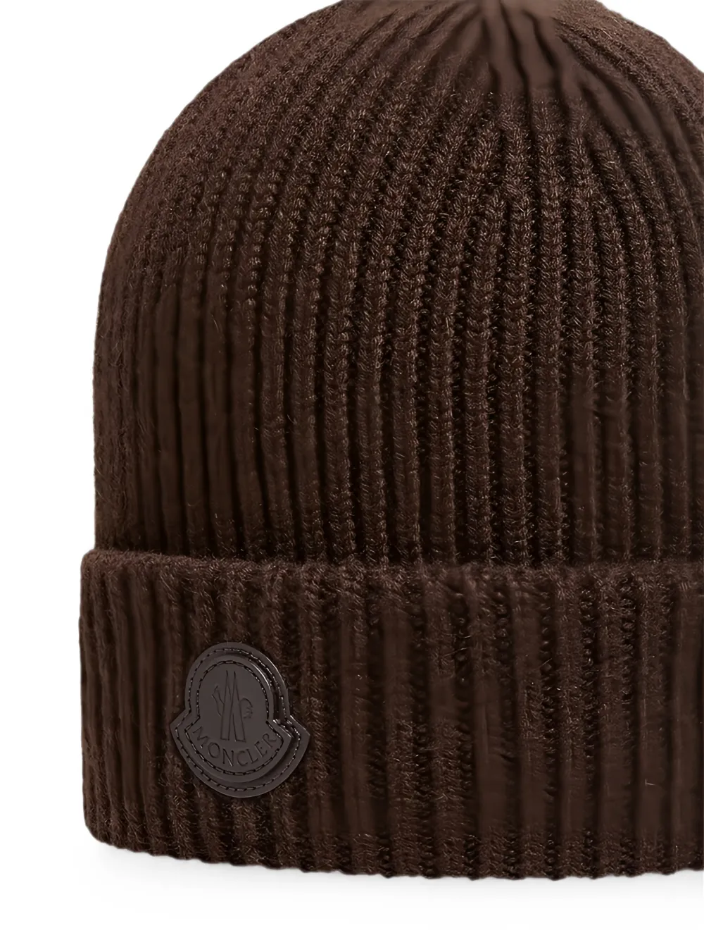 Moncler Ribgebreide muts Bruin
