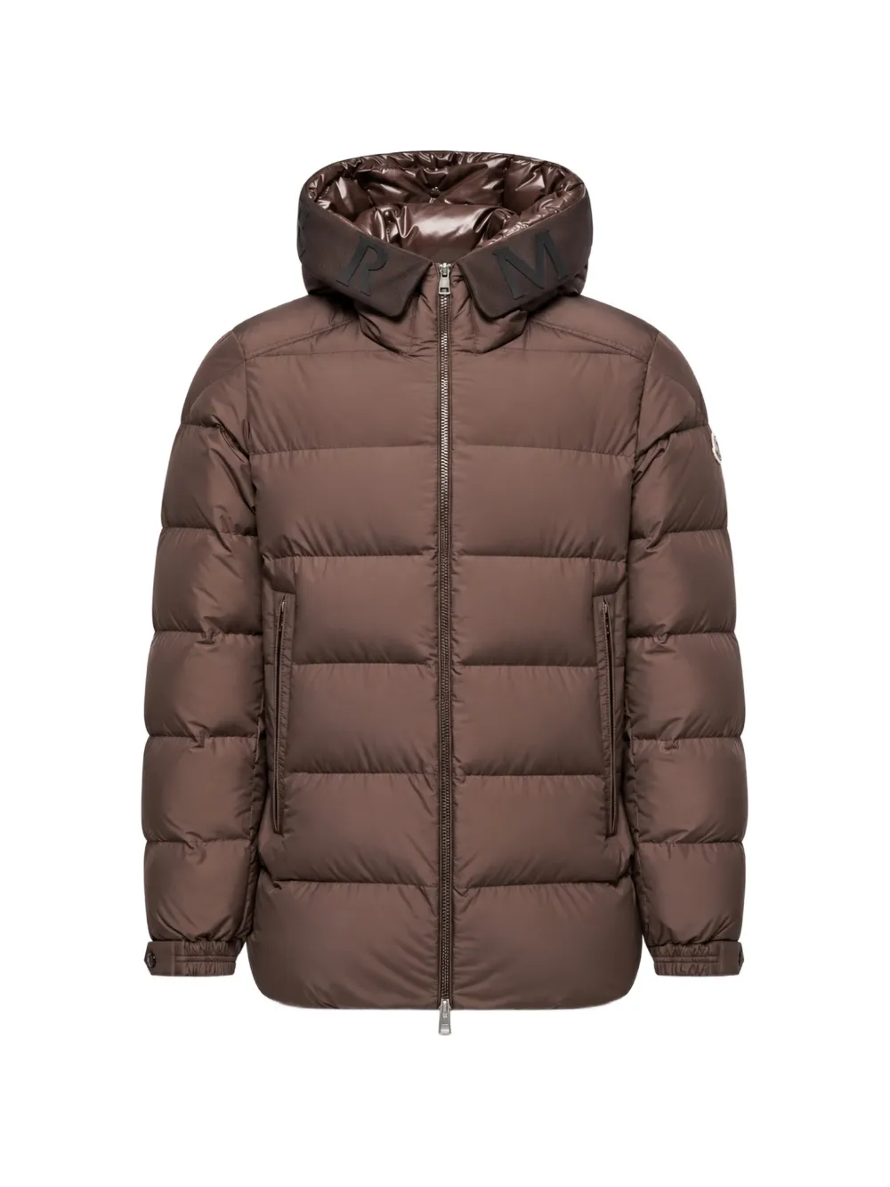 Moncler logo-print hooded puffer jacket