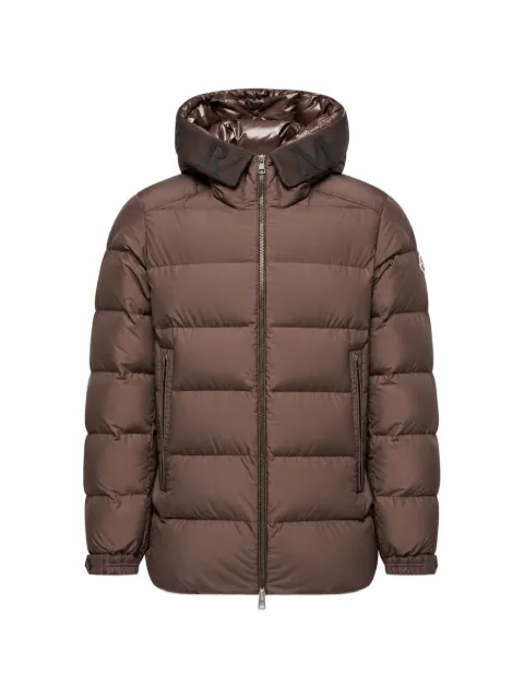 Moncler logo-print hooded puffer jacket