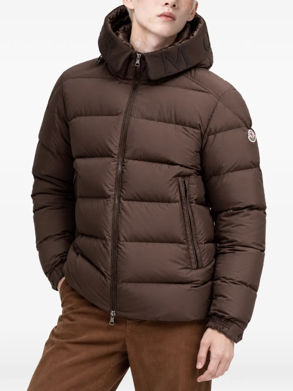 Moncler Gewatteerd jack met capuchon Bruin
