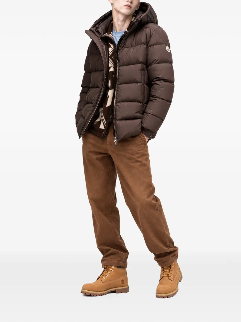 Moncler Gewatteerd jack met capuchon Bruin