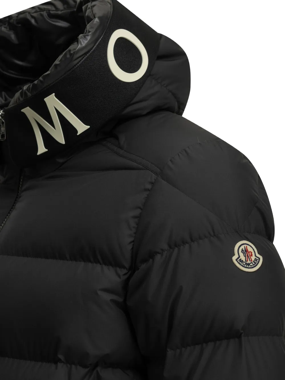 Moncler Donsjack met logoprint Zwart