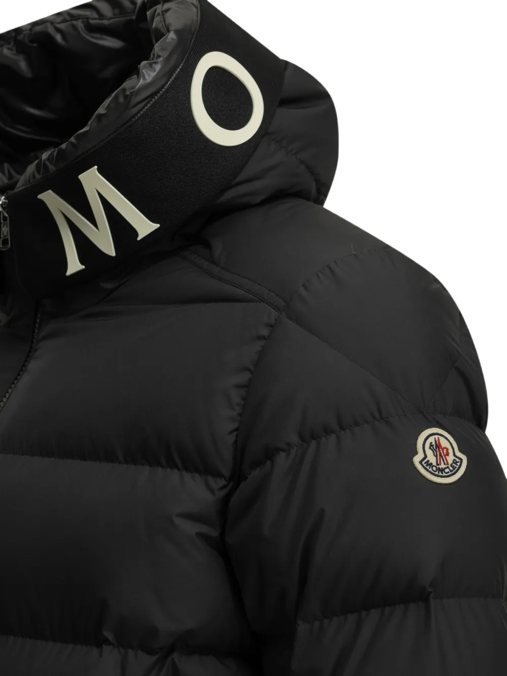 Moncler Donsjack met logoprint Zwart