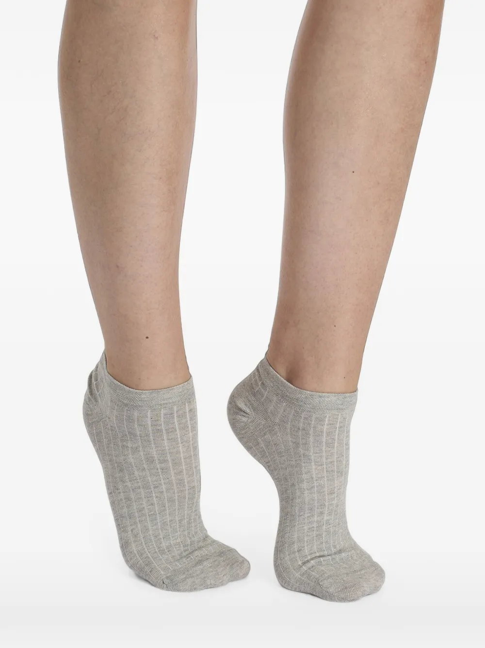 Wolford Ribgebreide enkelsokken Grijs