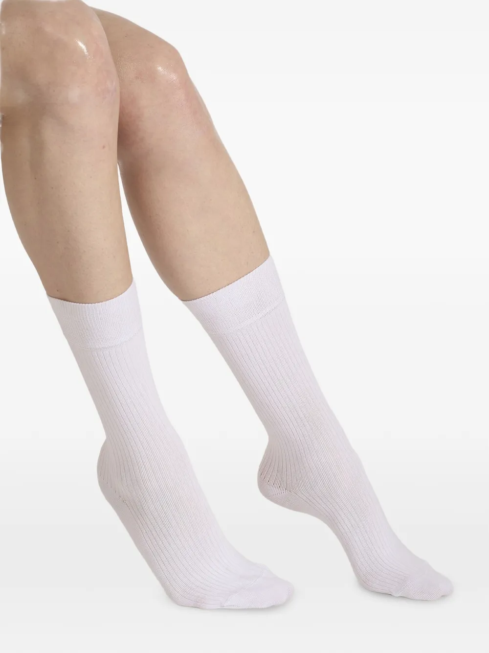 Wolford Ribgebreide sokken Wit