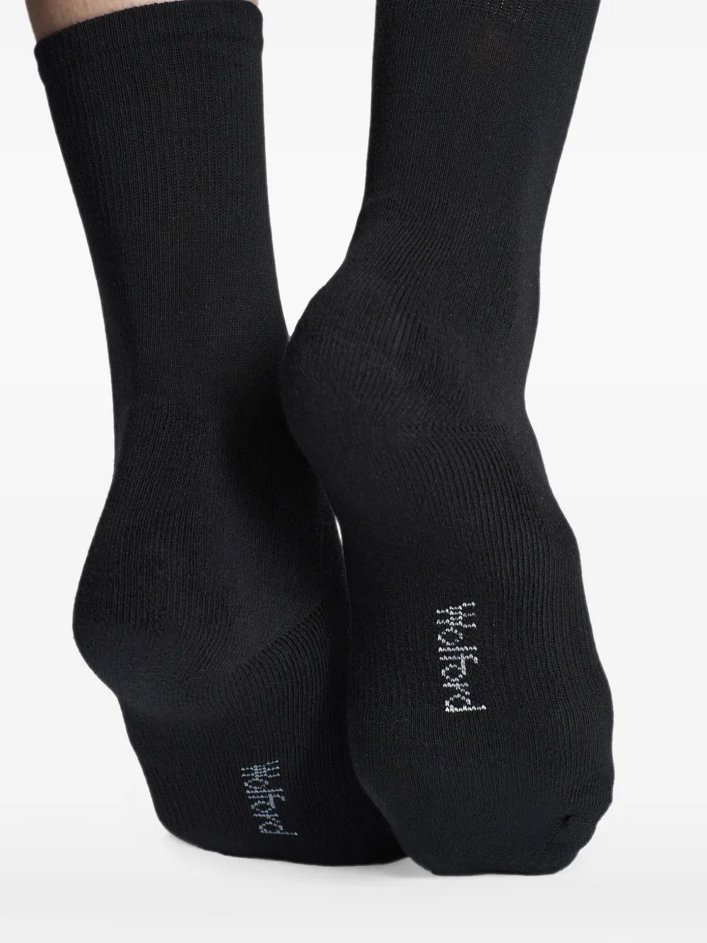 Wolford ribbed-knit logo-print socks Zwart