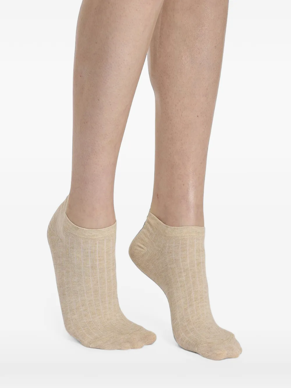 Wolford Ribgebreide sneaker sokken (set van drie) Beige