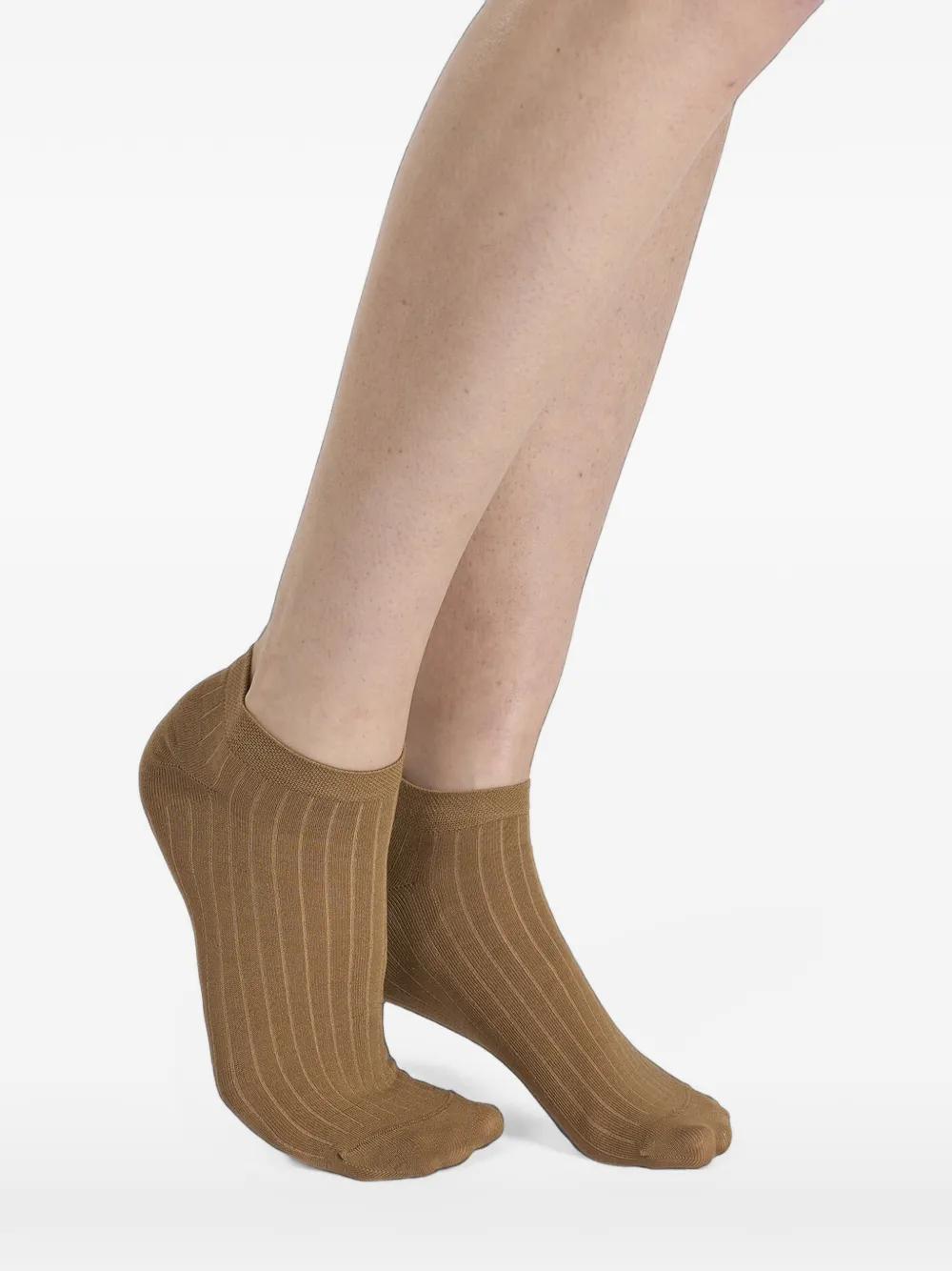 Wolford Geribbelde sokken van katoenblend Bruin