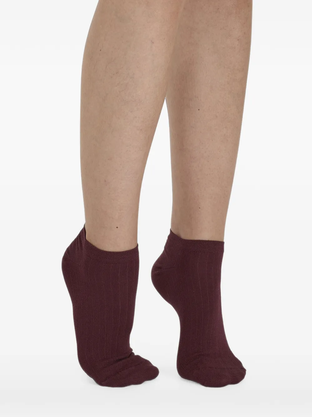 Wolford Ribgebreide enkelsokken Rood