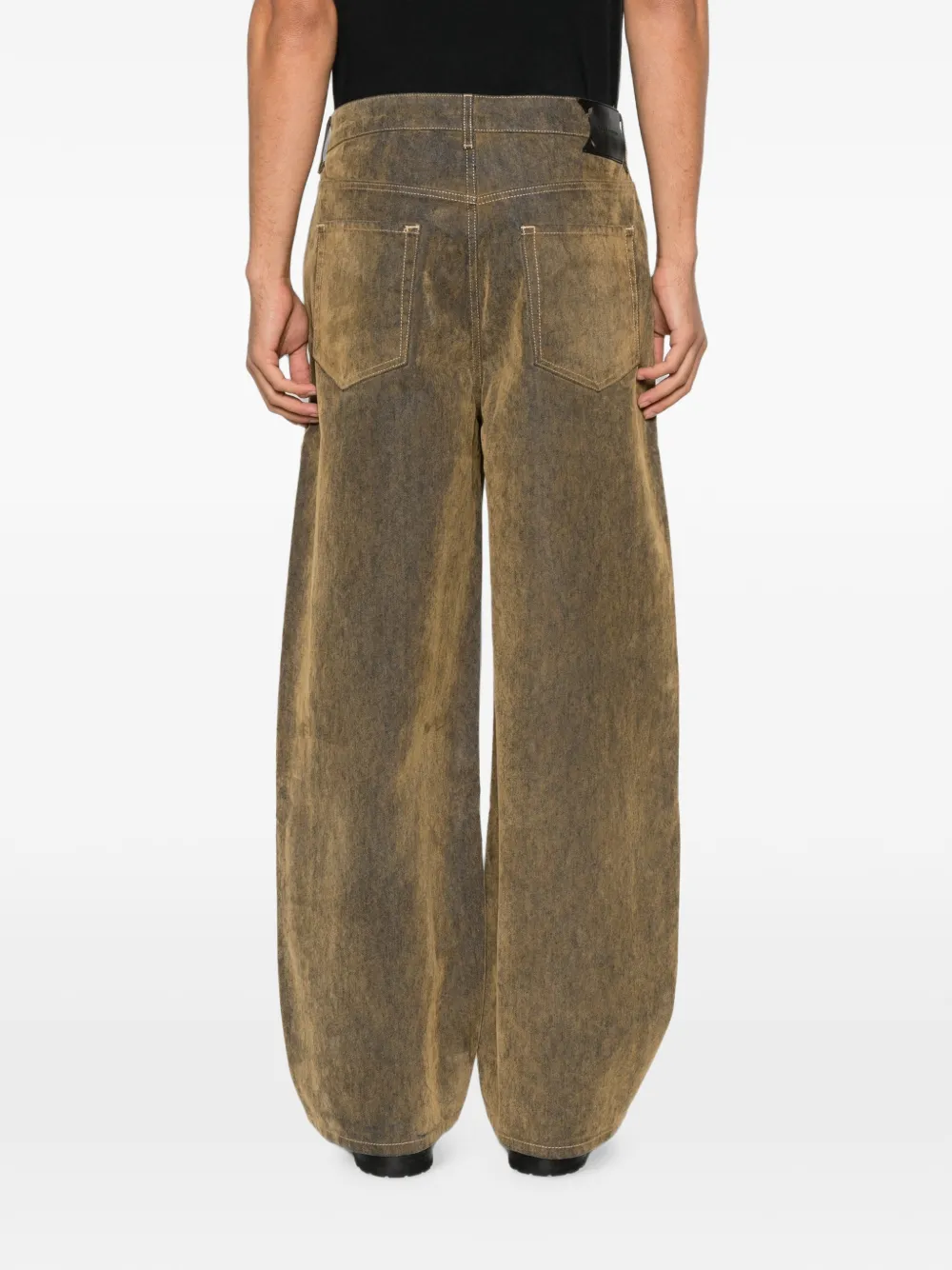 Daily Paper Jeans met acid-wassing Bruin