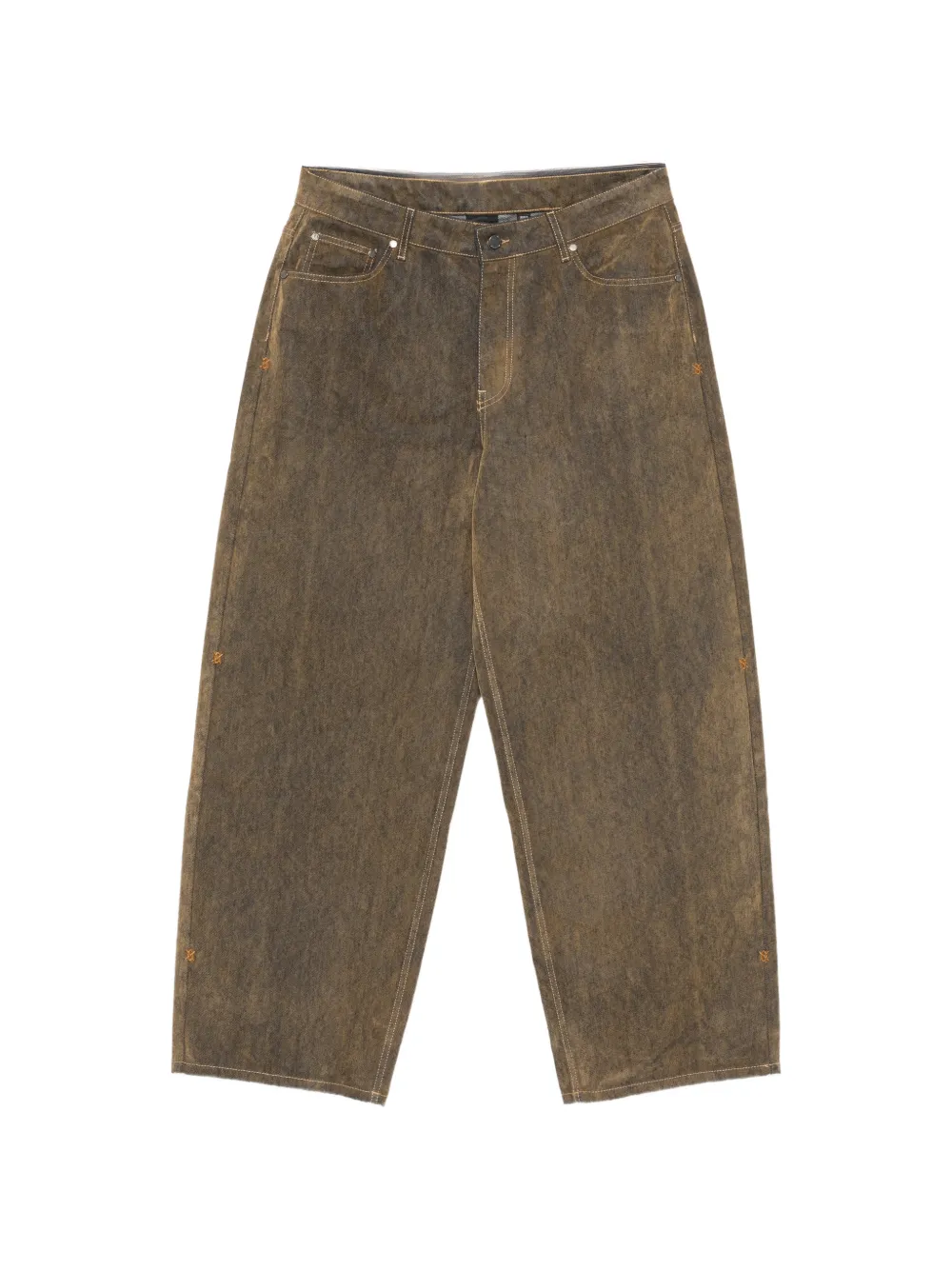 Daily Paper acid-wash jeans - Marrone