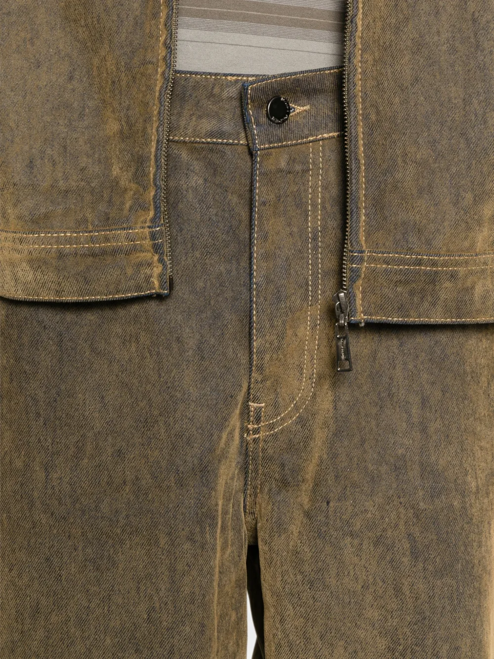 Daily Paper Jeans met acid-wassing Bruin