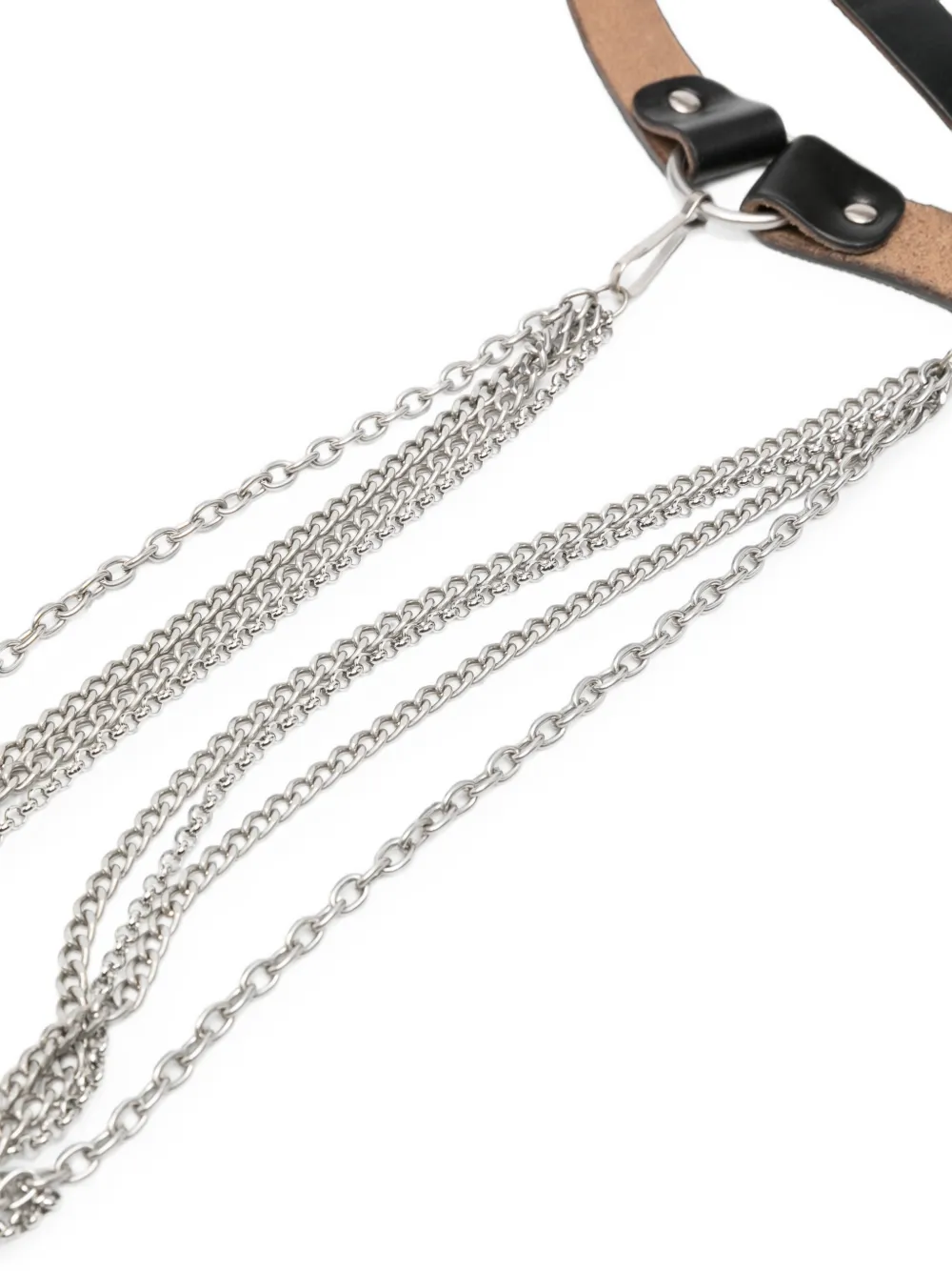OUR LEGACY chain-link leather belt Zwart