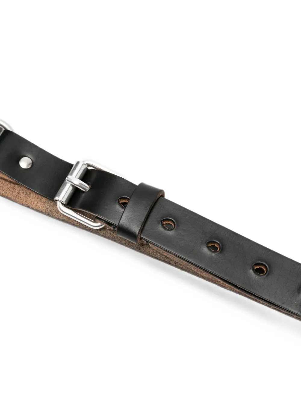 OUR LEGACY chain-link leather belt Zwart